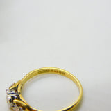 18ct Yellow Gold & Heart Set Diamond Sweetheart Ring 1971 Birmingham