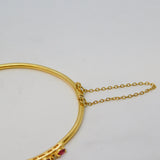 14ct Yellow Gold, Seven-Stone Ruby & Diamond Bangle Bracelet Vintage c1970
