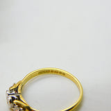 18ct Yellow Gold & Heart Set Diamond Sweetheart Ring 1971 Birmingham
