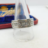 9ct White Gold & 0.18ct Diamond Half Eternity Ring Vintage c1990 Birmingham