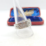 9ct White Gold & 0.18ct Diamond Half Eternity Ring Vintage c1990 Birmingham