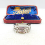 9ct White Gold & 0.18ct Diamond Half Eternity Ring Vintage c1990 Birmingham