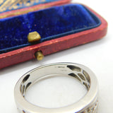 9ct White Gold & 0.18ct Diamond Half Eternity Ring Vintage c1990 Birmingham