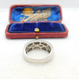 9ct White Gold & 0.18ct Diamond Half Eternity Ring Vintage c1990 Birmingham