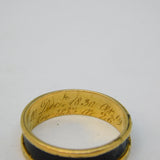 William IV 18ct Gold, Black Enamel Three-Name Mourning Ring Antique 1831 London