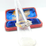 9ct Gold & 0.25ct Diamond Illusion Set Three-Stone Ring Vintage c1990 London
