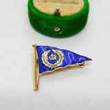 Edwardian 9ct Gold Enamel Cowes Regatta Sailing Flag Brooch Antique c1910