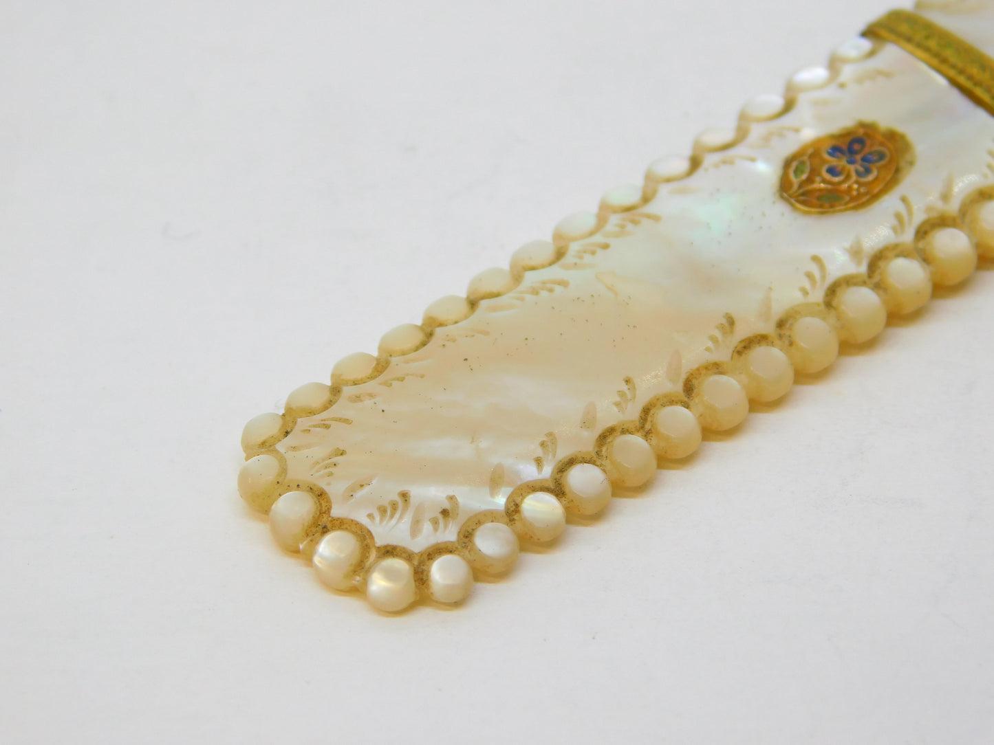 18th Century French Mother of Pearl, Gold, Enamel Needle Case Etui Antique c1790