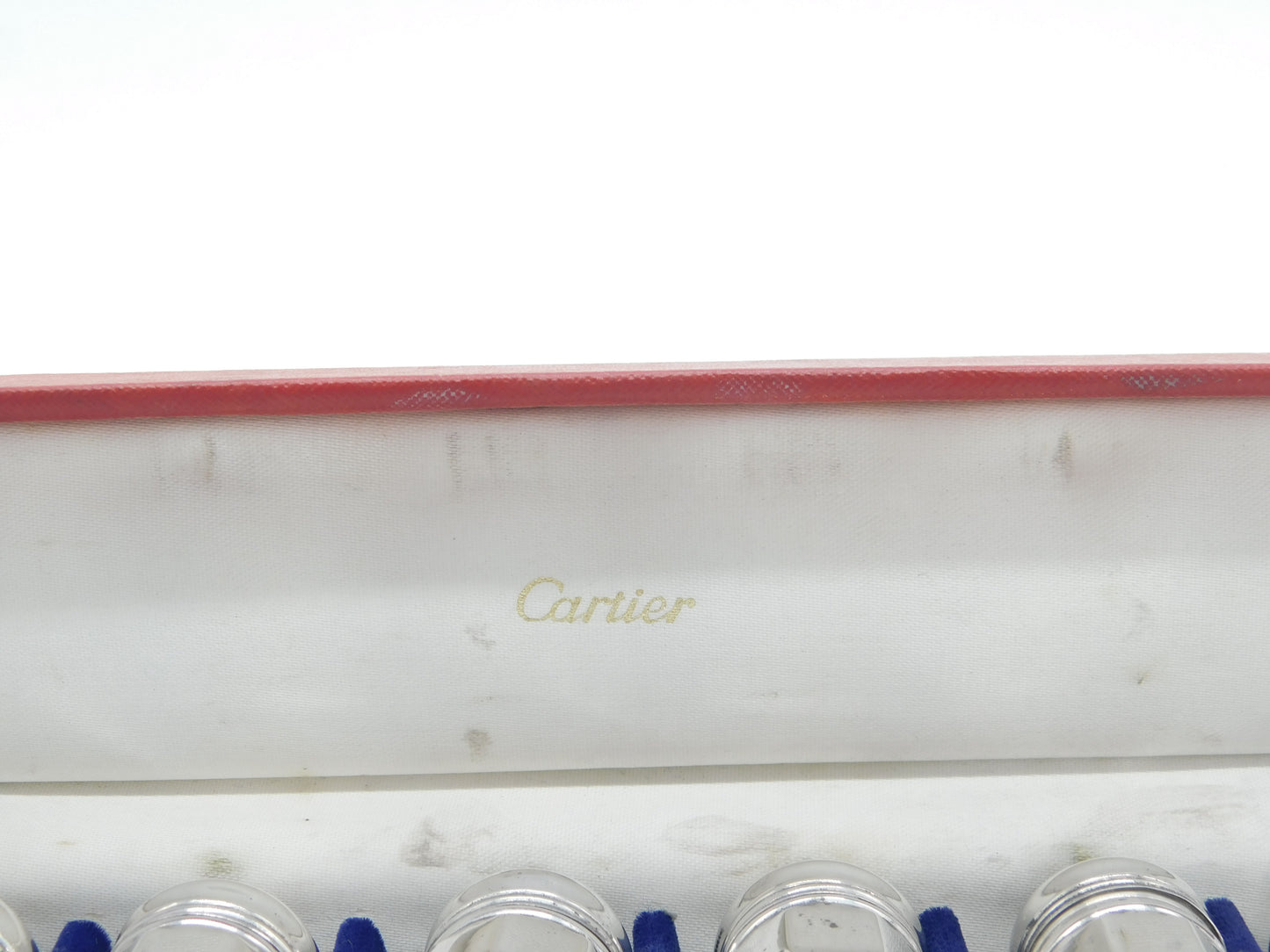 Cartier Boxed Set of Eight Sterling Silver Pepper Pots or Shakers Vintage c1970
