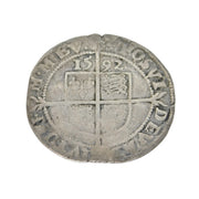 Early-Hammered Elizabeth I Silver Sixpence Coin Antique 1592 Fair Condition