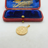 9ct Yellow Gold St Christopher Saint Of Travel Charm Pendant Vintage c1990