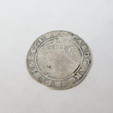 Early-Hammered Elizabeth I Silver Sixpence Coin Antique 1592 Fair Condition