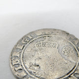 Early-Hammered Elizabeth I Silver Sixpence Coin Antique 1592 Fair Condition