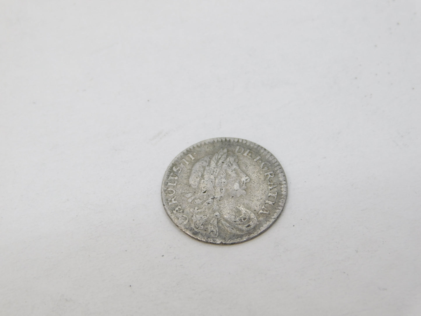 King Charles II Early Maundy One Pence Coin Antique 1675 Fine Condition