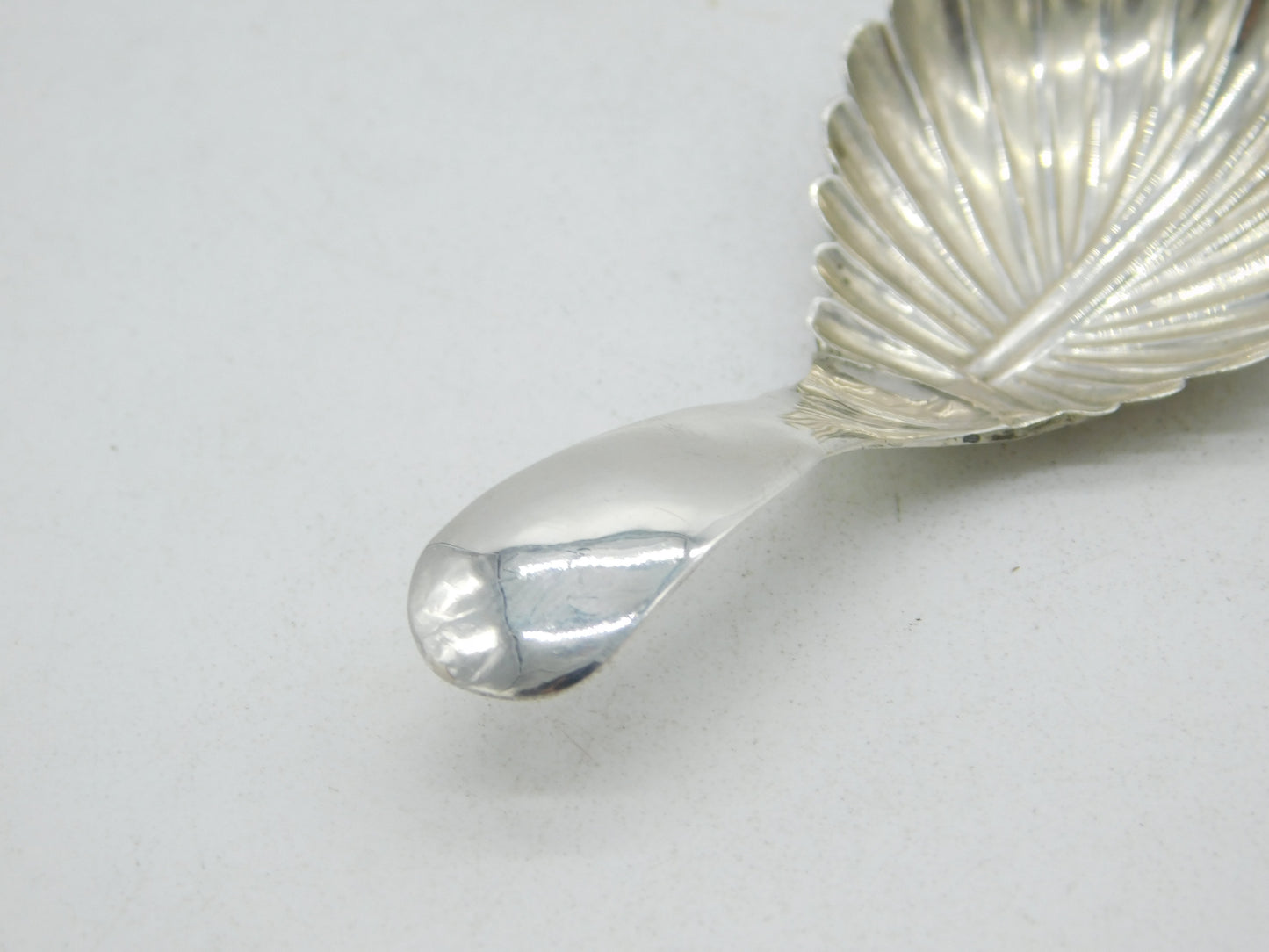 William IV Sterling Silver Leaf Pattern Tea Caddy Spoon Antique 1831 Birmingham