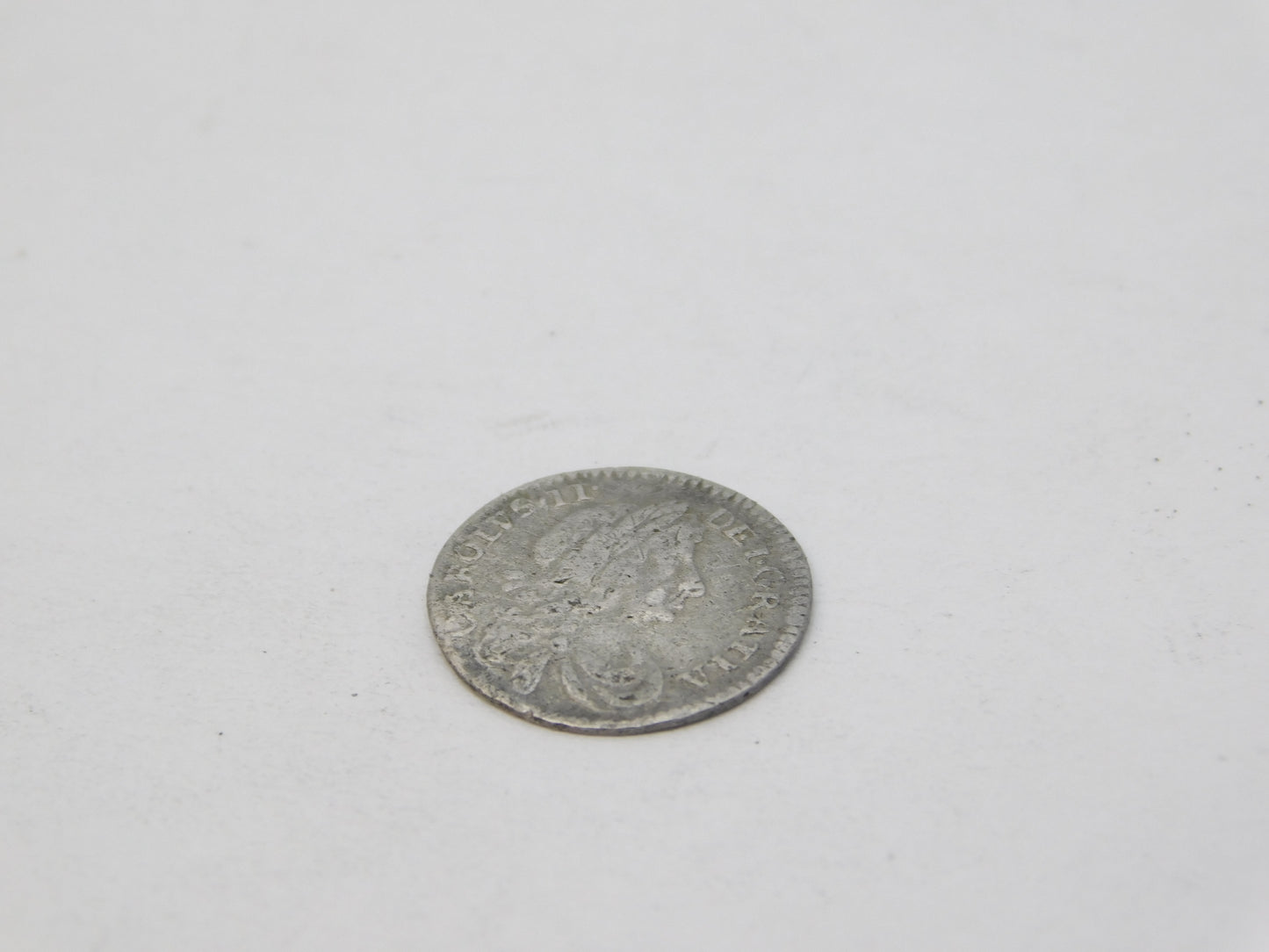 King Charles II Early Maundy One Pence Coin Antique 1675 Fine Condition
