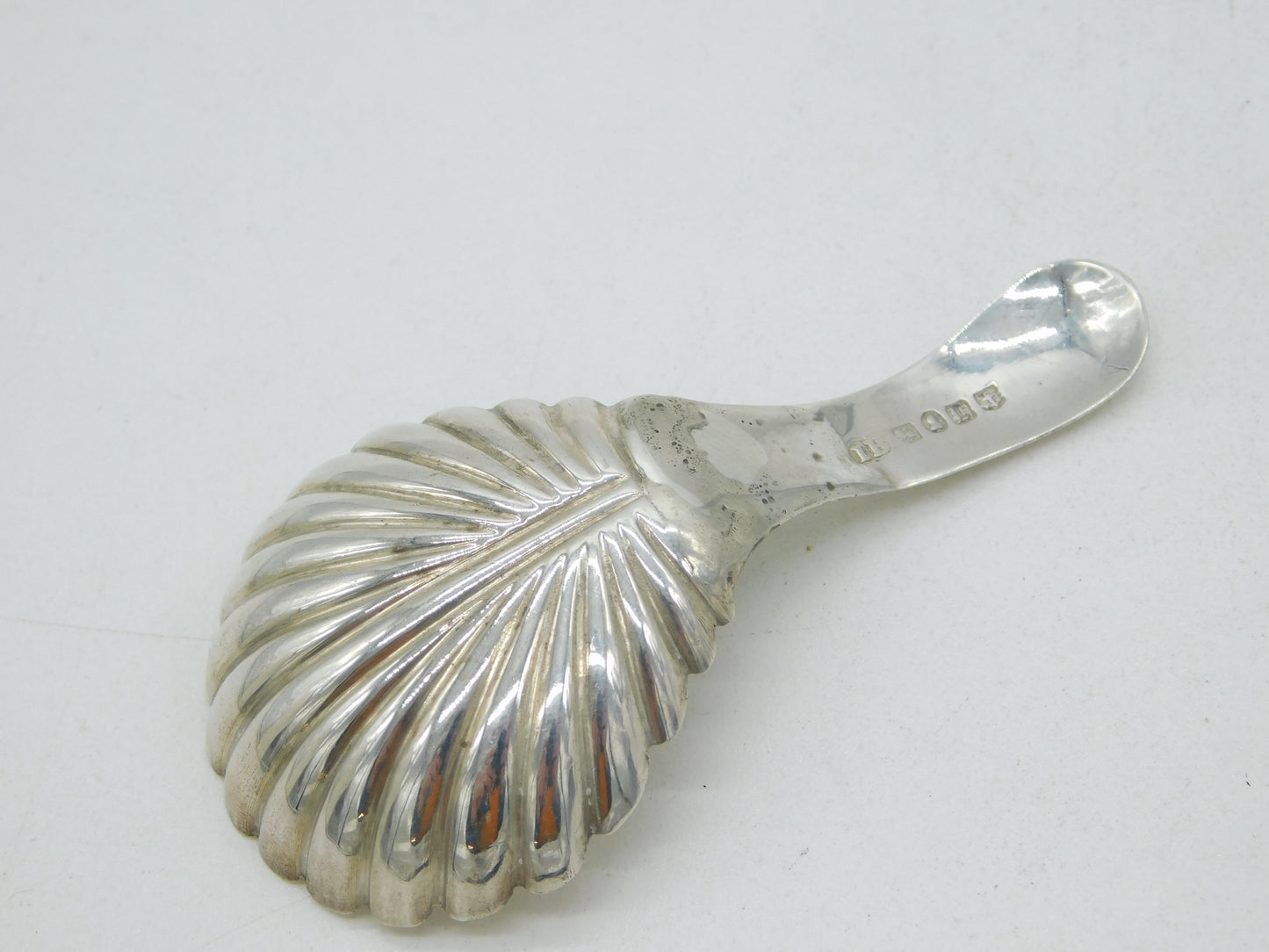 William IV Sterling Silver Leaf Pattern Tea Caddy Spoon Antique 1831 Birmingham