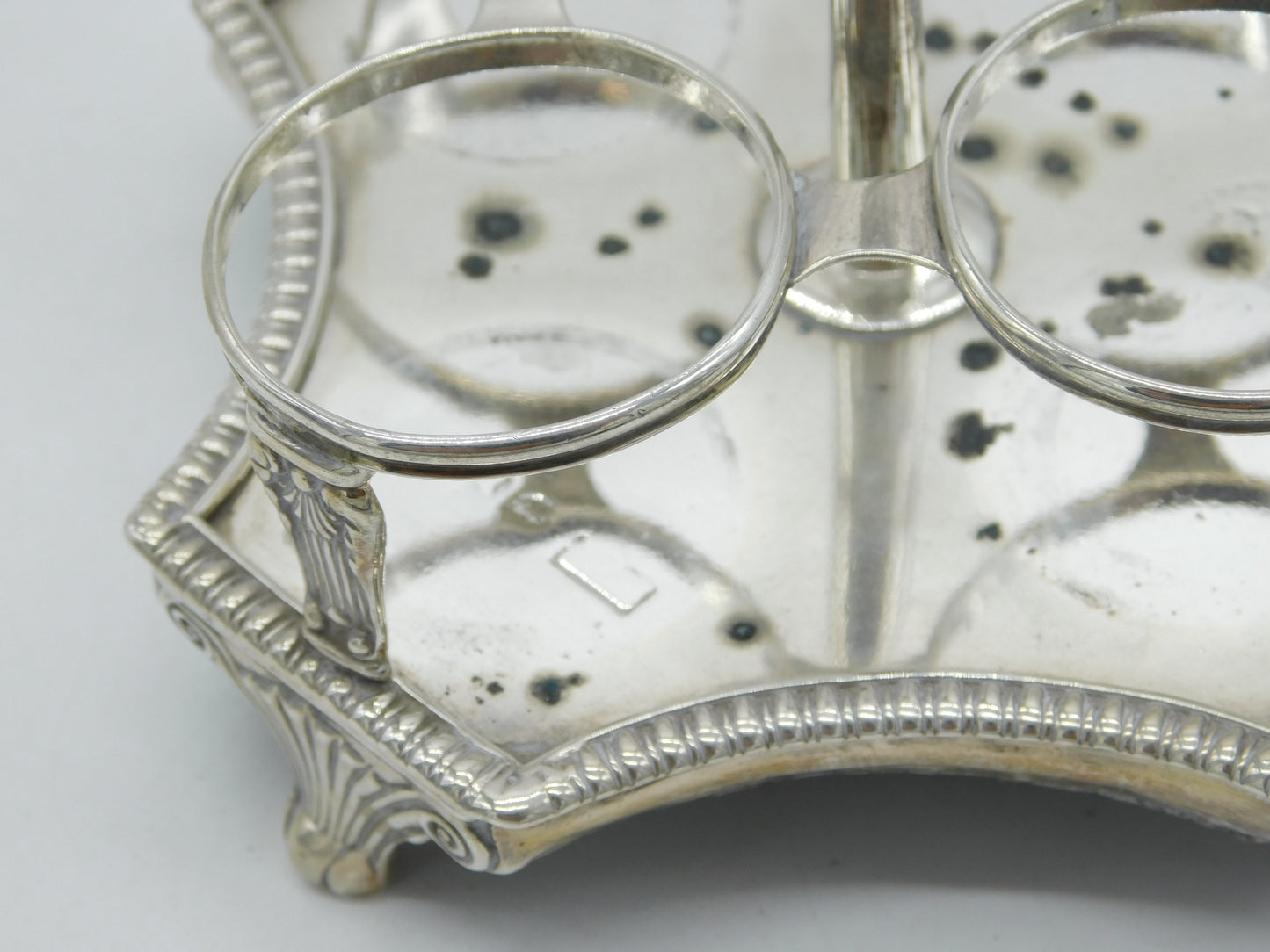 George III Sterling Silver & Cut Glass Cruet Set Antique 1820 London