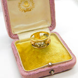 Italian 18ct Three Colour Walking Grizzly Bear Band Ring Vintage c1980