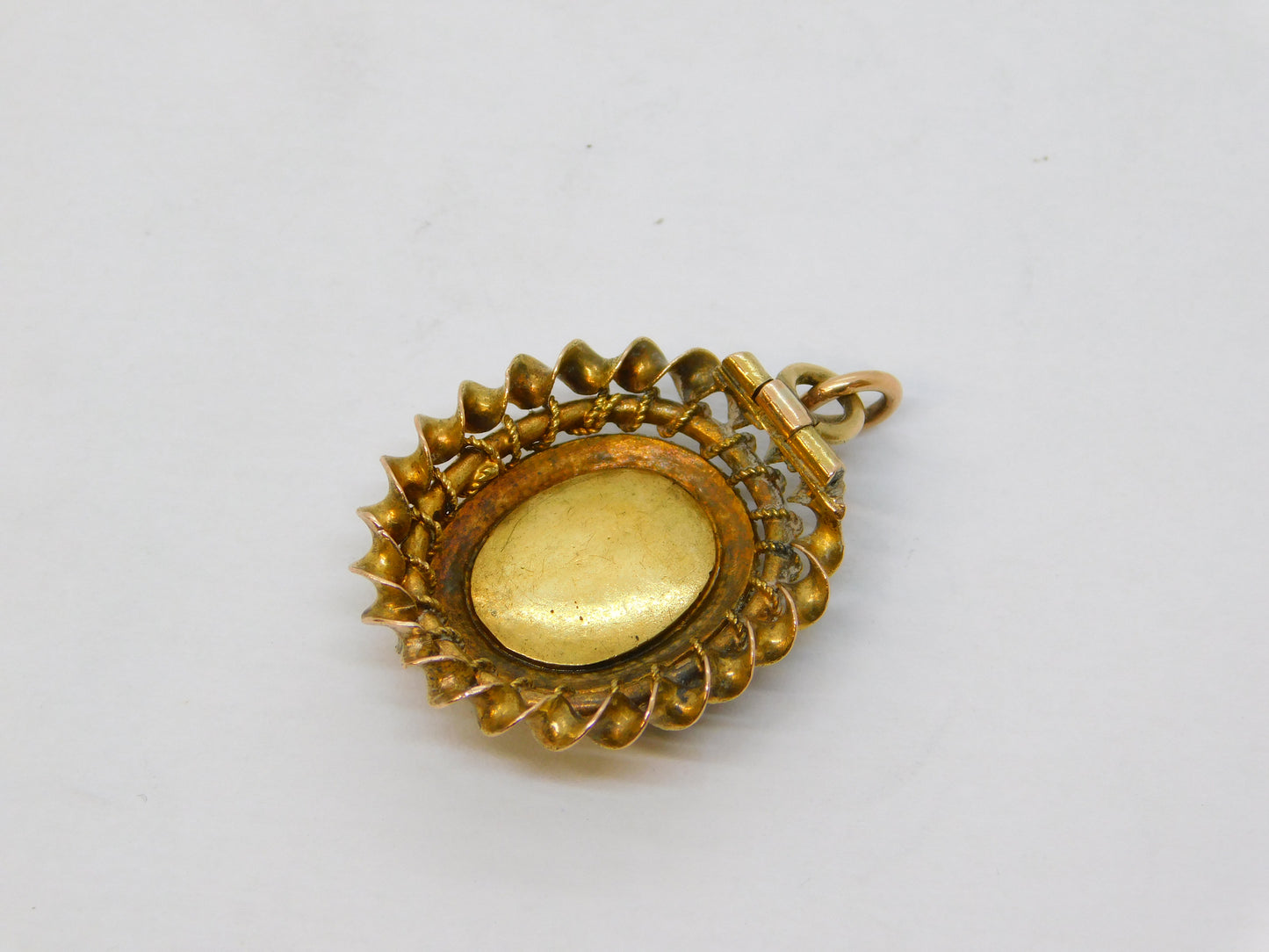 George III 18ct Gold, Enamel, Old-Cut Diamond Drop Pendant Antique c1800