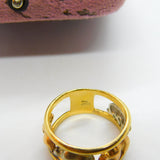 Italian 18ct Three Colour Walking Grizzly Bear Band Ring Vintage c1980