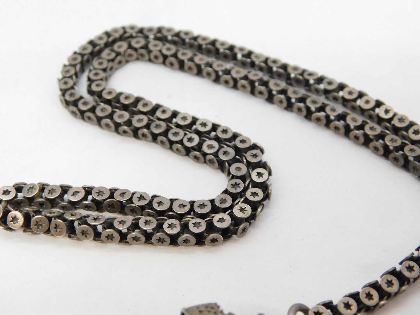19th Century French Sterling Silver Albertina Watch Chain Antique c1860