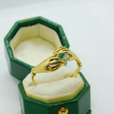 14ct Yellow Gold Grasping Figa Hands Dress Ring Vintage c1970