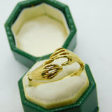 14ct Yellow Gold Grasping Figa Hands Dress Ring Vintage c1970
