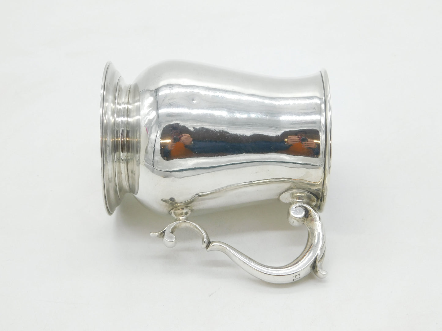 George II Sterling Silver Scrolled Baluster Tankard Antique 1756 London