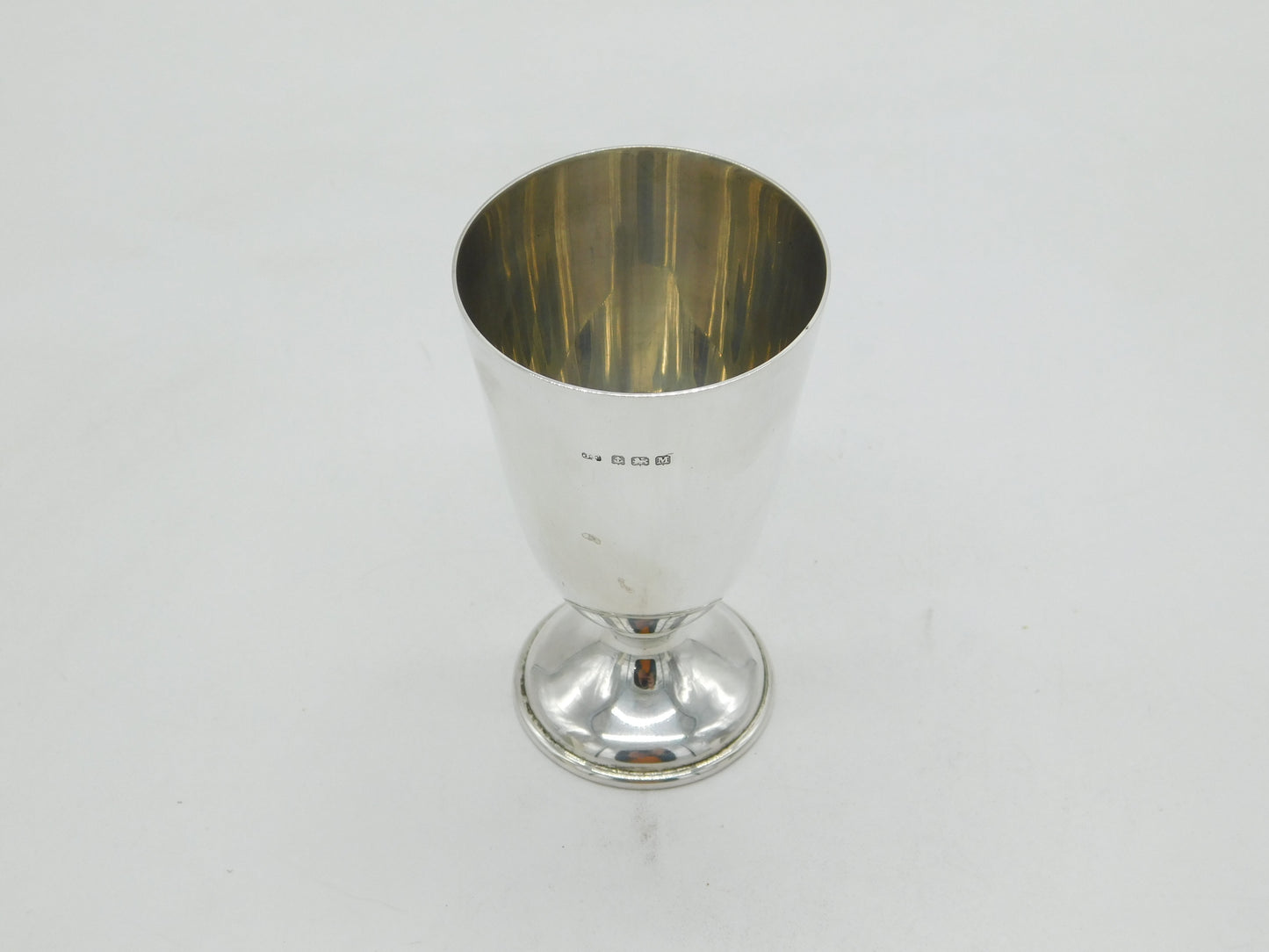 Sterling Silver Fluted Wine Goblet Antique 1936 Birmingham Art Deco