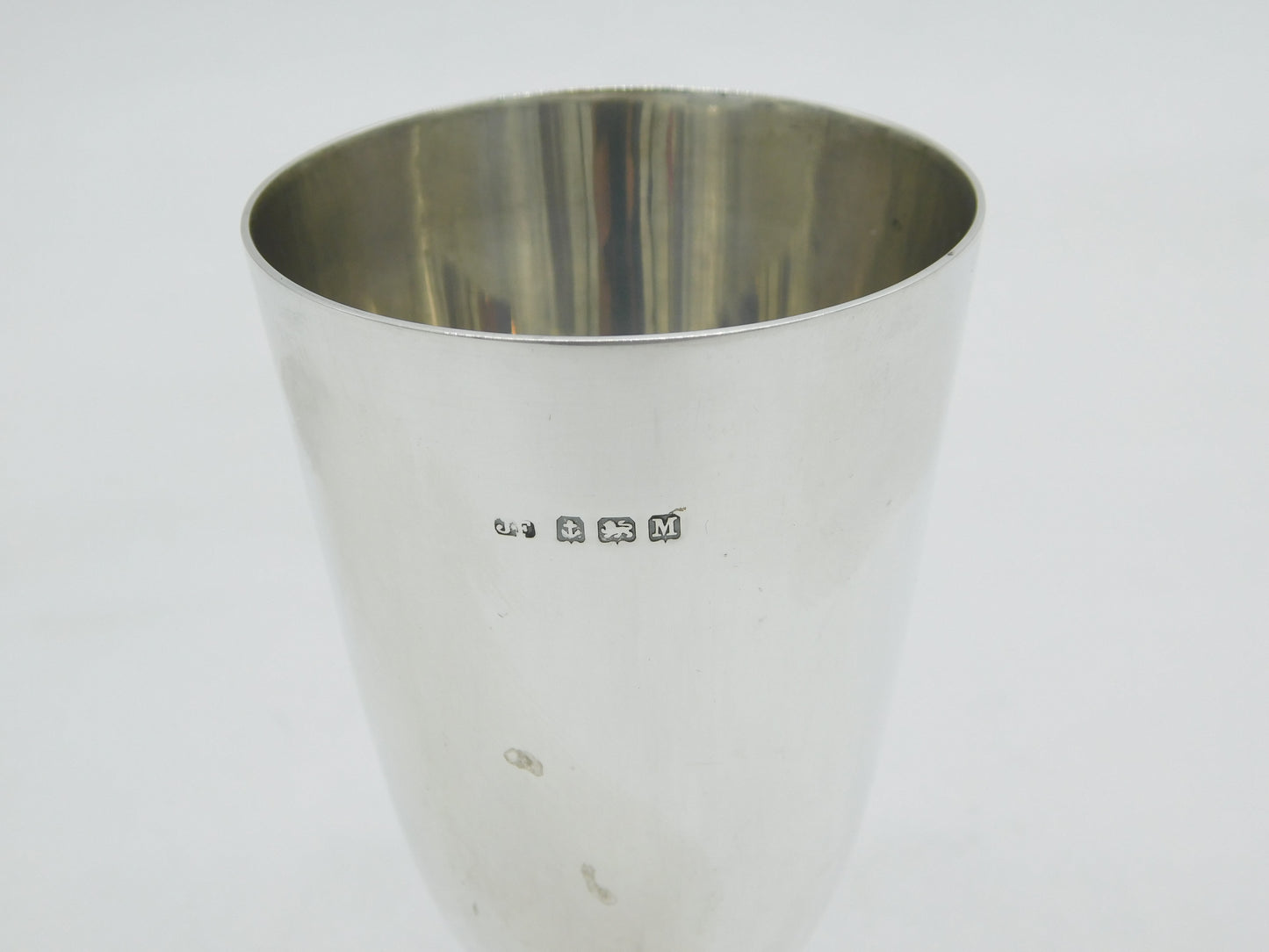 Sterling Silver Fluted Wine Goblet Antique 1936 Birmingham Art Deco