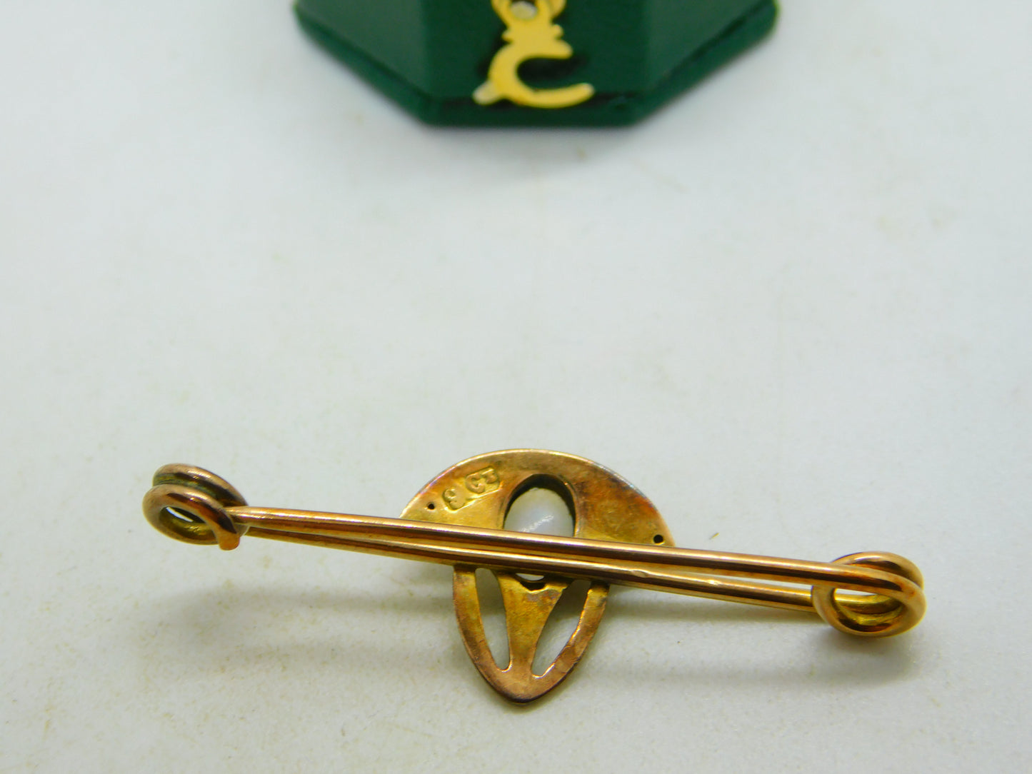 Edwardian 9ct Gold Murrle Bennett Style Opal Brooch Antique c1910 Art Nouveau