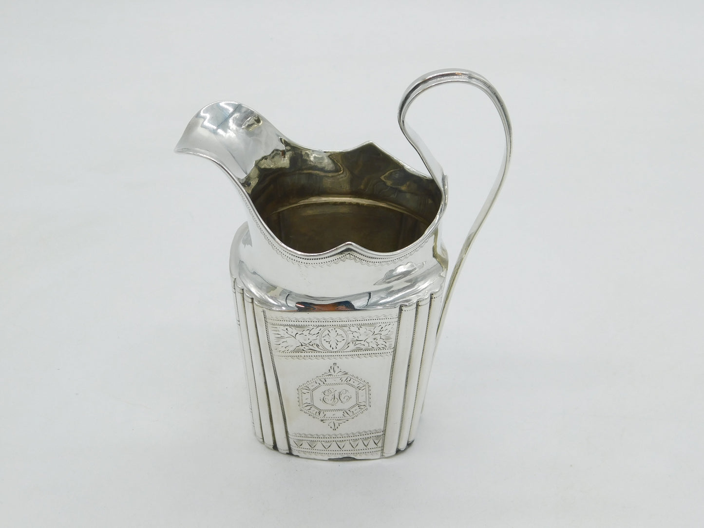 Early Irish George II Sterling Silver Crested Cream Jug Antique 1736 Dublin