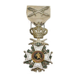 19th Century Belgium Order of Leopold Silver & Enamel Service Medal Antique