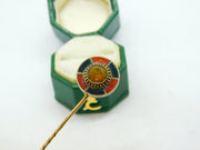 Scottish Victorian 9ct Gold, Bloodstone, Agate & Citrine Stick Pin Antique c1880