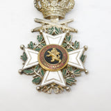 19th Century Belgium Order of Leopold Silver & Enamel Service Medal Antique