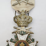19th Century Belgium Order of Leopold Silver & Enamel Service Medal Antique