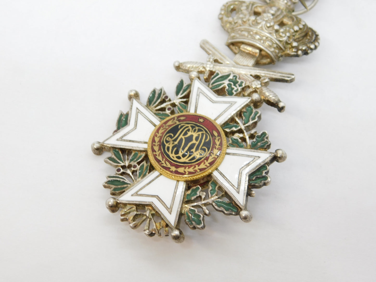 19th Century Belgium Order of Leopold Silver & Enamel Service Medal Antique
