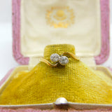 18ct Yellow Gold & 0.2ct Diamond Set Crossover Band Ring Antique c1920 Art Deco