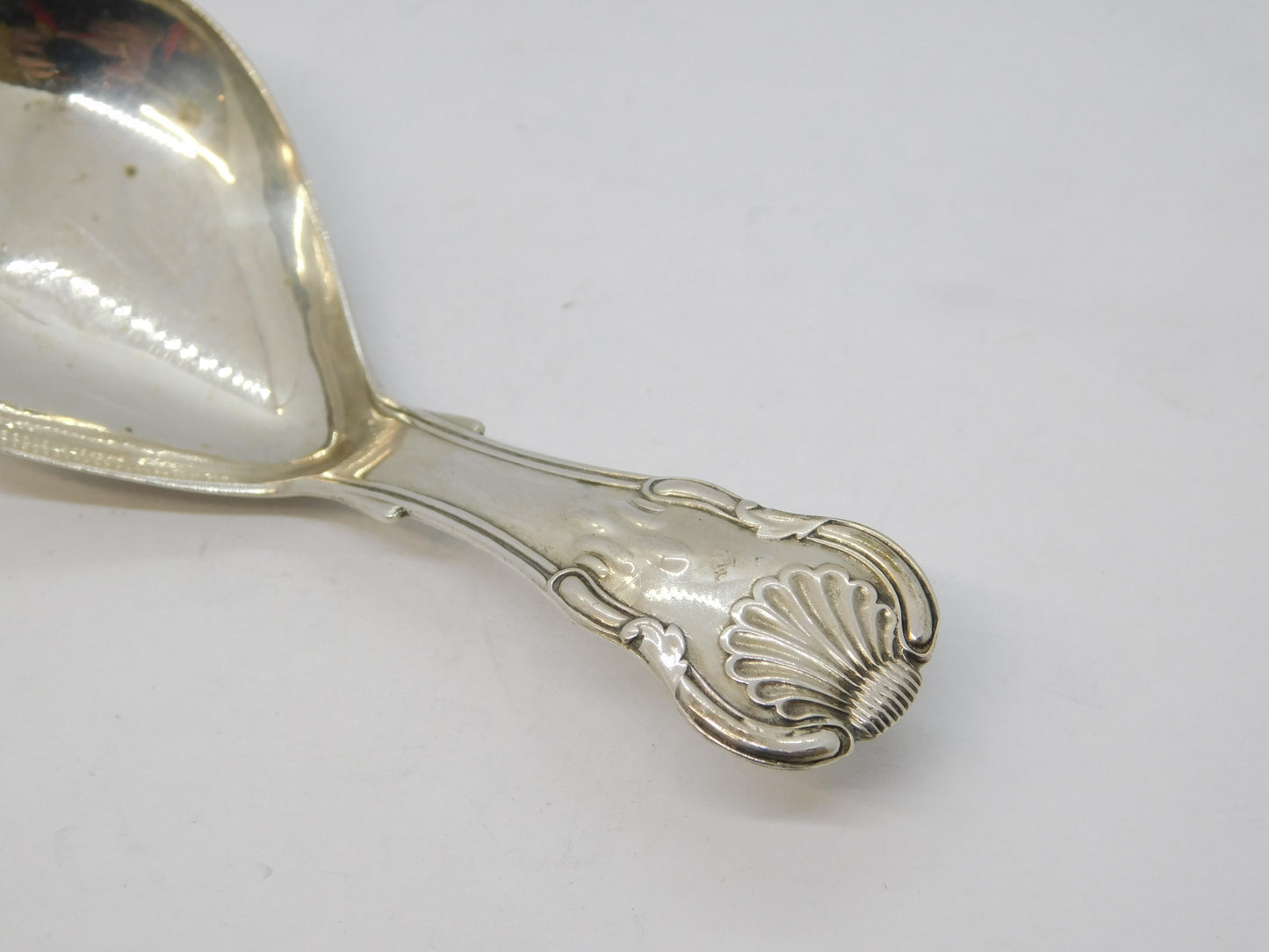 Victorian Sterling Silver Kings Pattern Tea Caddy Spoon Antique 1845 Birmingham