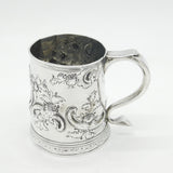 Queen Anne Britannia Silver Floral Pattern Pint Tankard Antique 1713 London by John Laughton II
