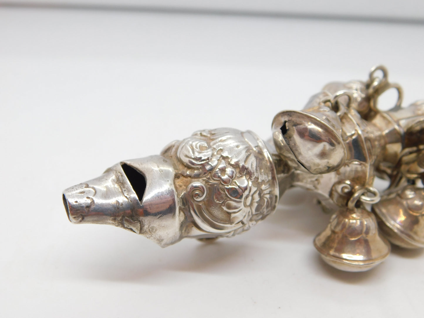 George III Sterling Silver & Coral Baby Rattle & Teether Antique c1780 London Robert Nash