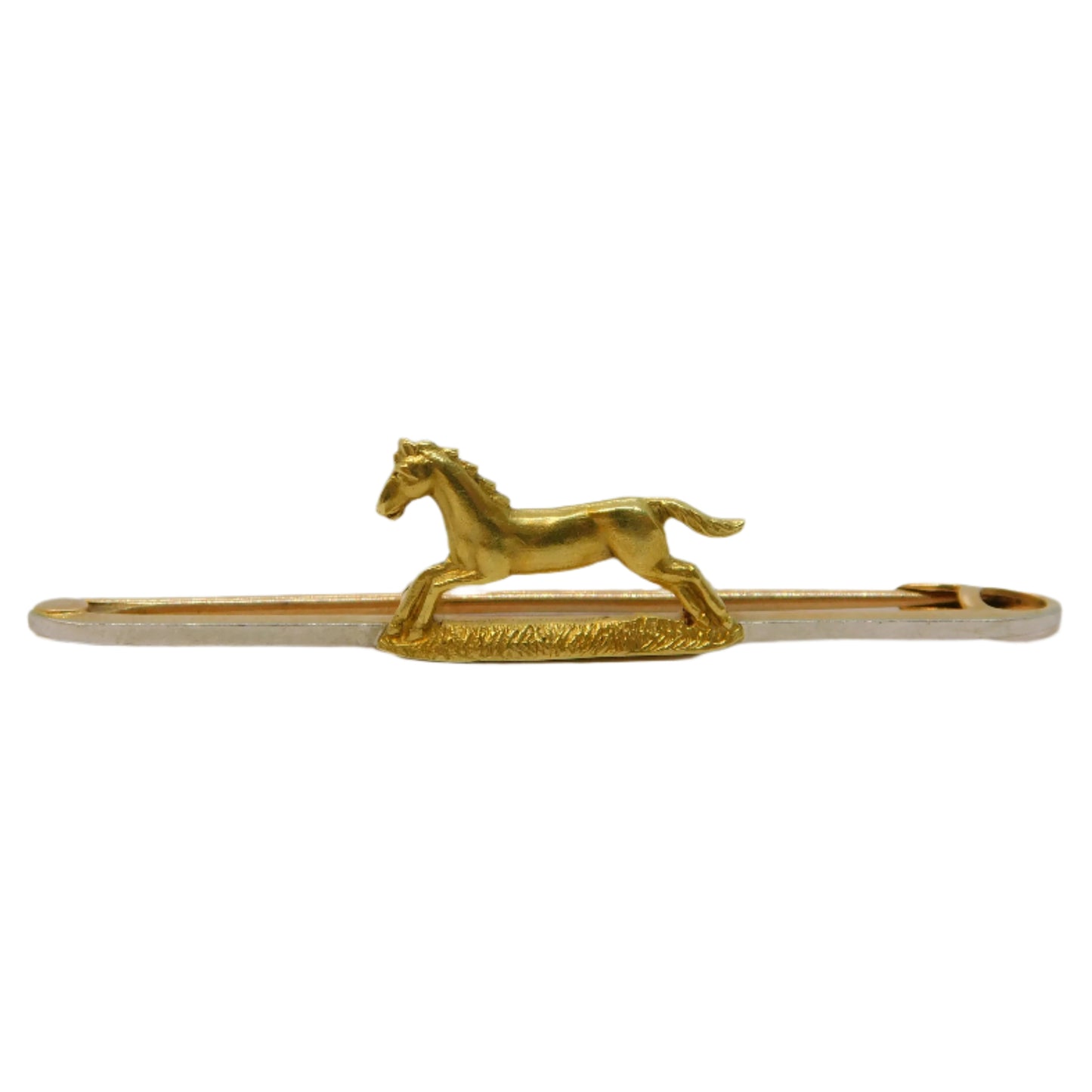 Edwardian 15ct Yellow Gold Horse Hunting or Racing Stock Pin Antique c1910