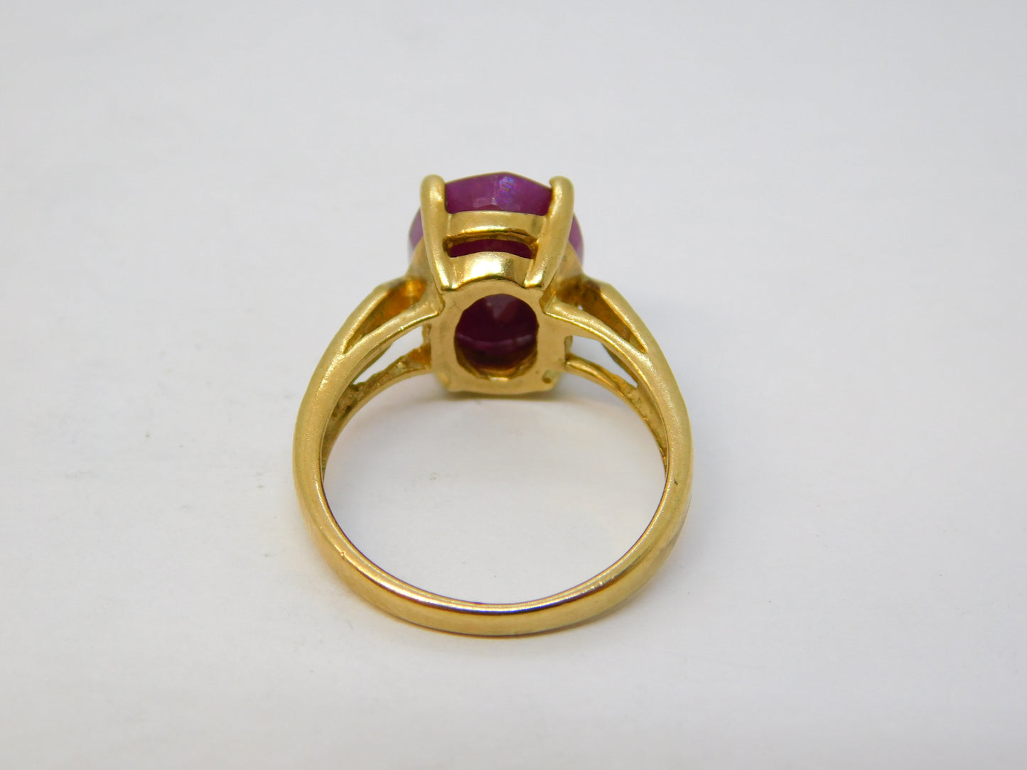 9ct Yellow Gold, Ruby & Diamond Dress Ring Vintage 2005 Birmingham