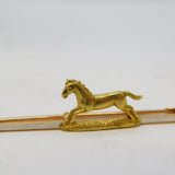 Edwardian 15ct Yellow Gold Horse Hunting or Racing Stock Pin Antique c1910