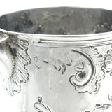 Queen Anne Britannia Silver Floral Pattern Pint Tankard Antique 1713 London by John Laughton II