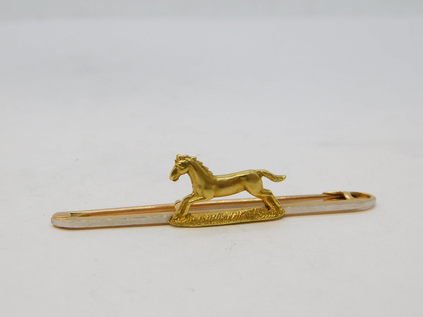 Edwardian 15ct Yellow Gold Horse Hunting or Racing Stock Pin Antique c1910