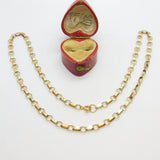 Tri-Colour 9ct Gold Cable Link Chain Necklace 18" Length Vintage 1984 London
