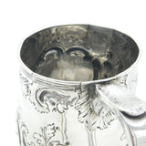 Queen Anne Britannia Silver Floral Pattern Pint Tankard Antique 1713 London by John Laughton II