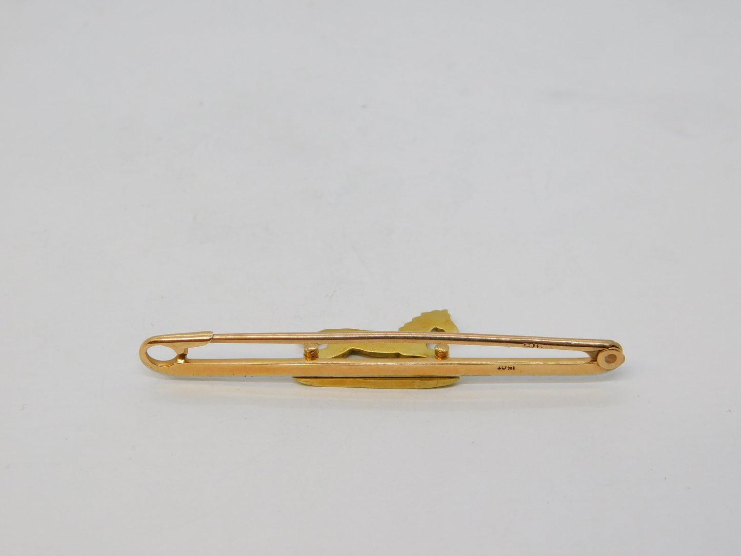 Edwardian 15ct Yellow Gold Horse Hunting or Racing Stock Pin Antique c1910